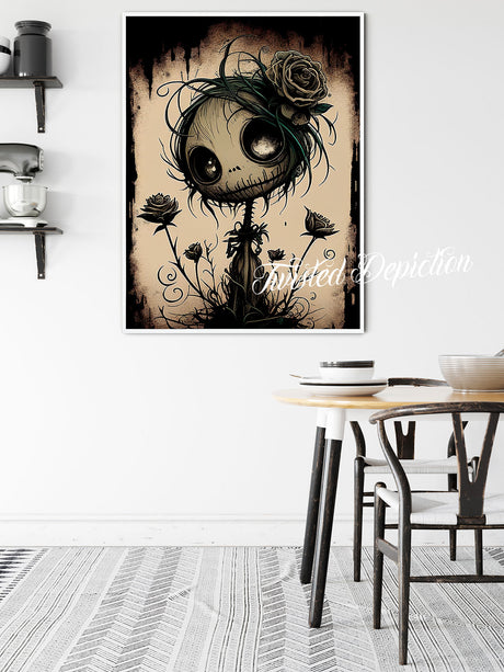gothic creepy flower art