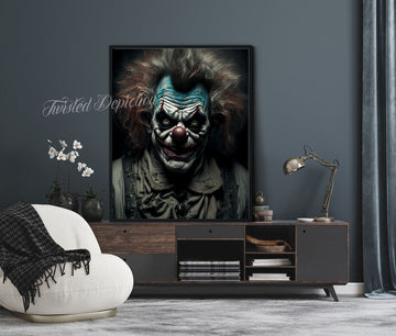 creepy clown horror painting canada