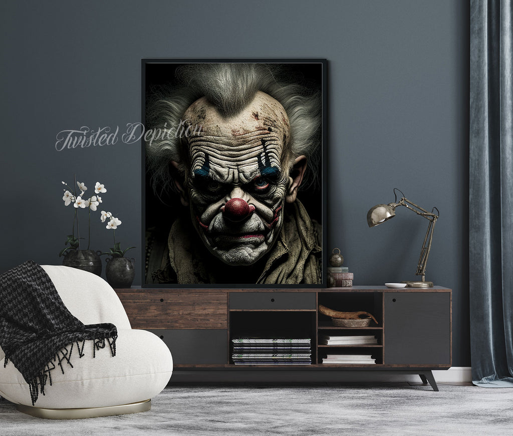 scary clown photo art canada