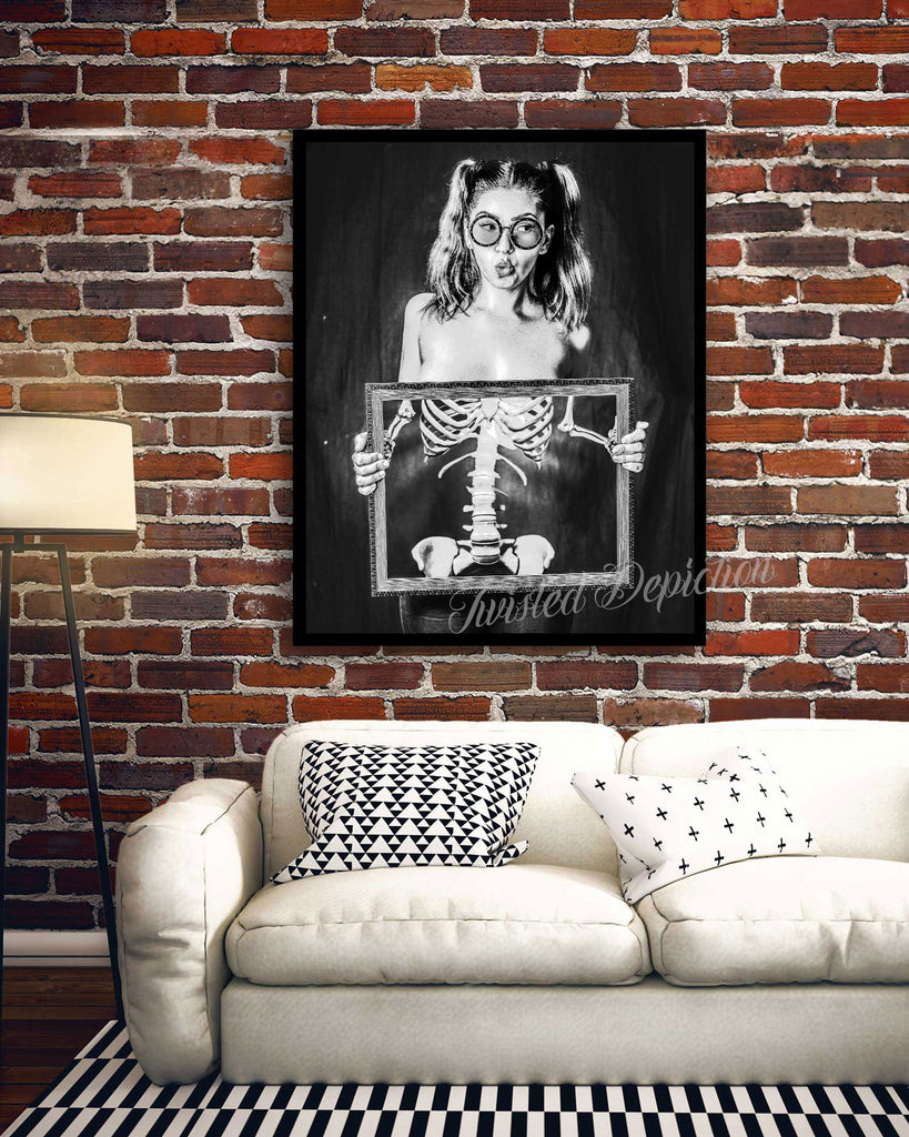skeleton girl painting framed art canada