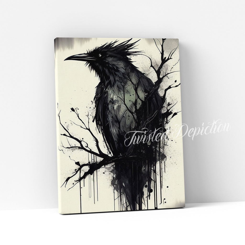gothic crow canvas painting canada