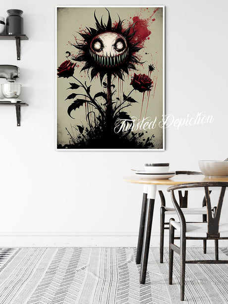 deadly rose horror floral art