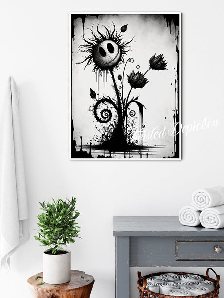 sinister horror floral artwork