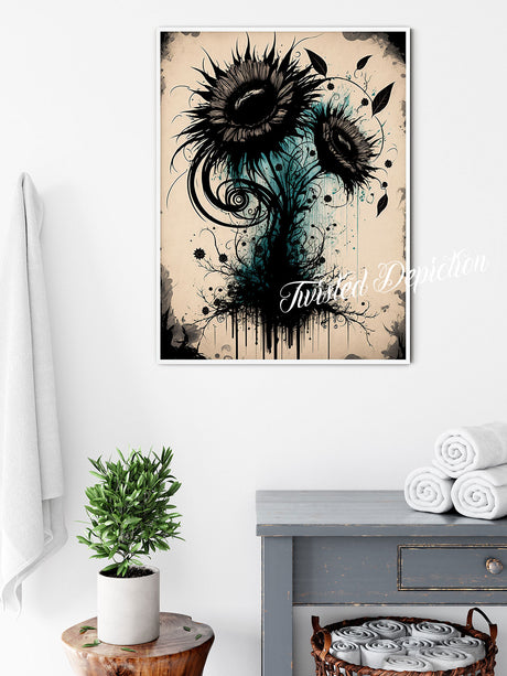 gothic sunflower art