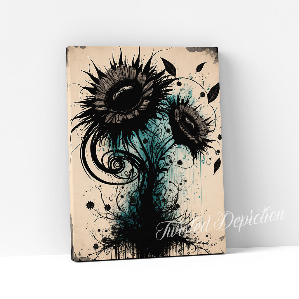 gothic sunflower canvas art