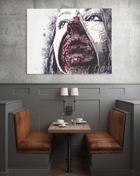 zipper face gore painting