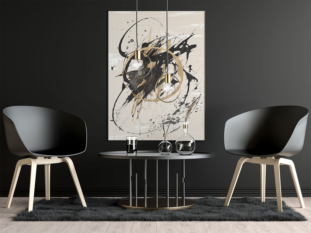 black and gold abstract painting canada