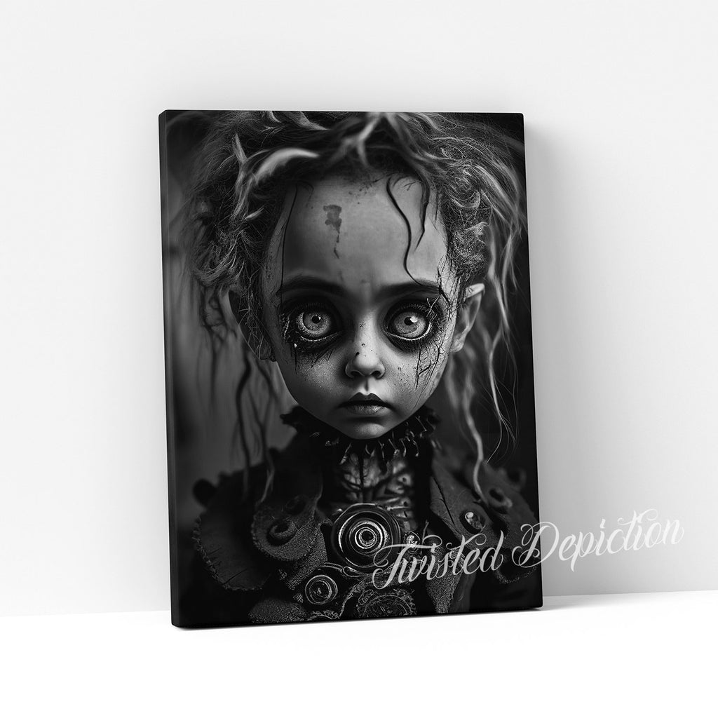 creepy doll gothic canvas art canada
