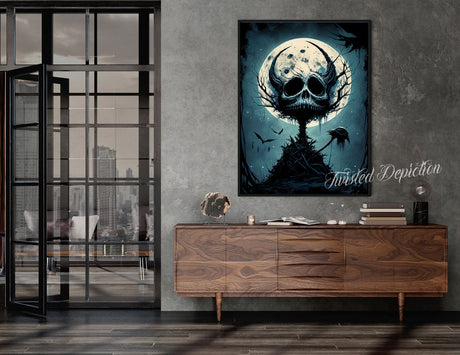 devil moon landscape art