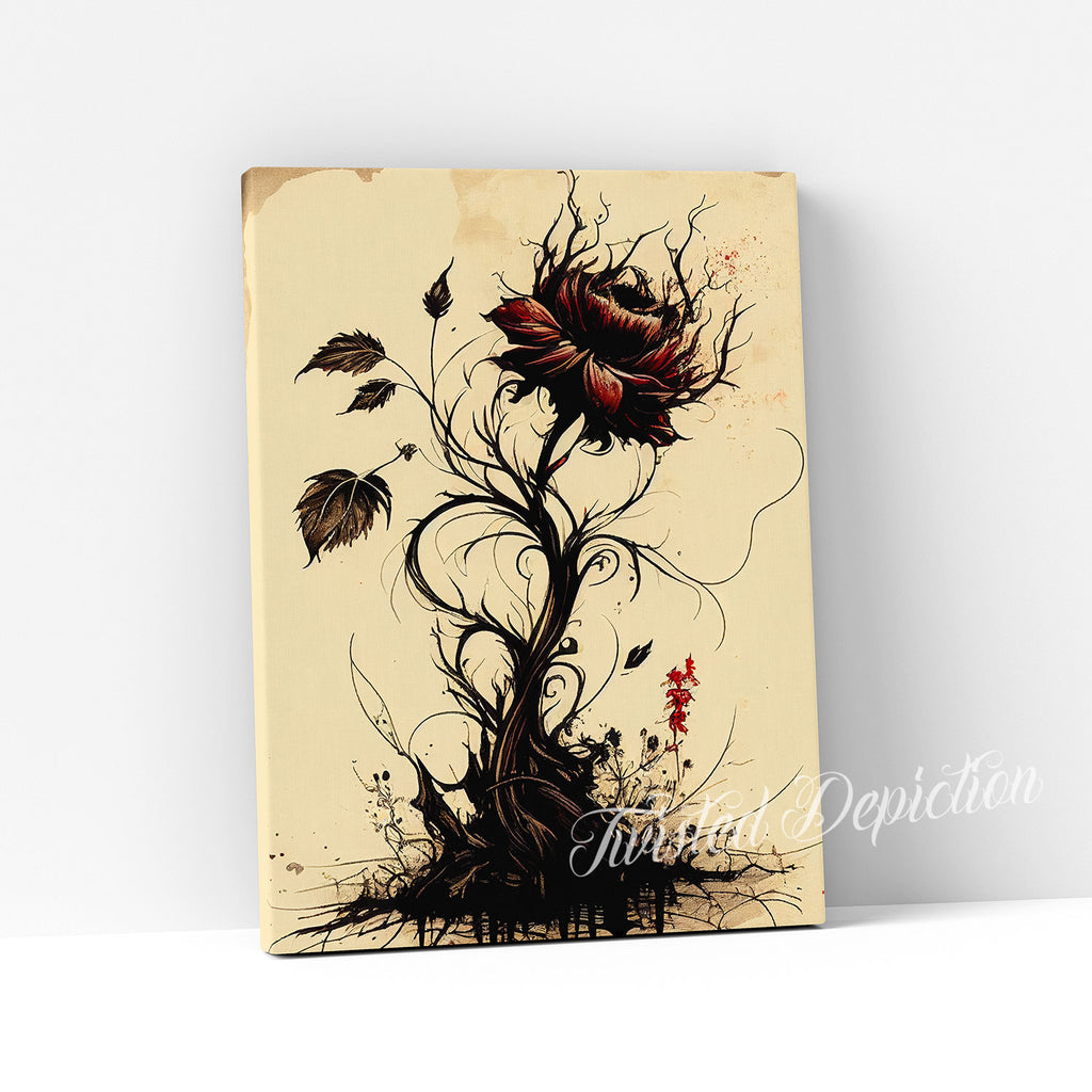 A gothic rose wall art painting