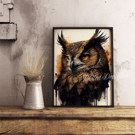 great horned owl painting