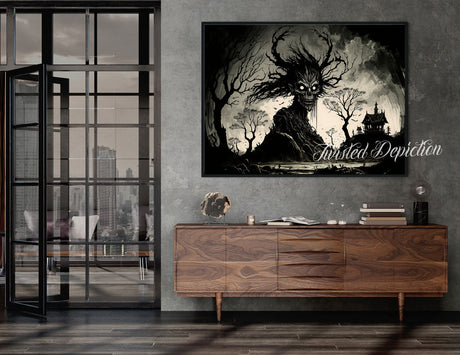 horror tree landscape art