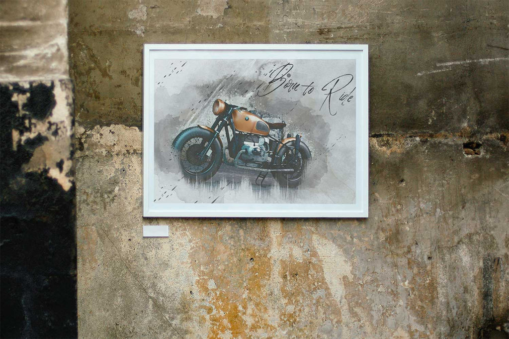 motorcycle watercolour portrait