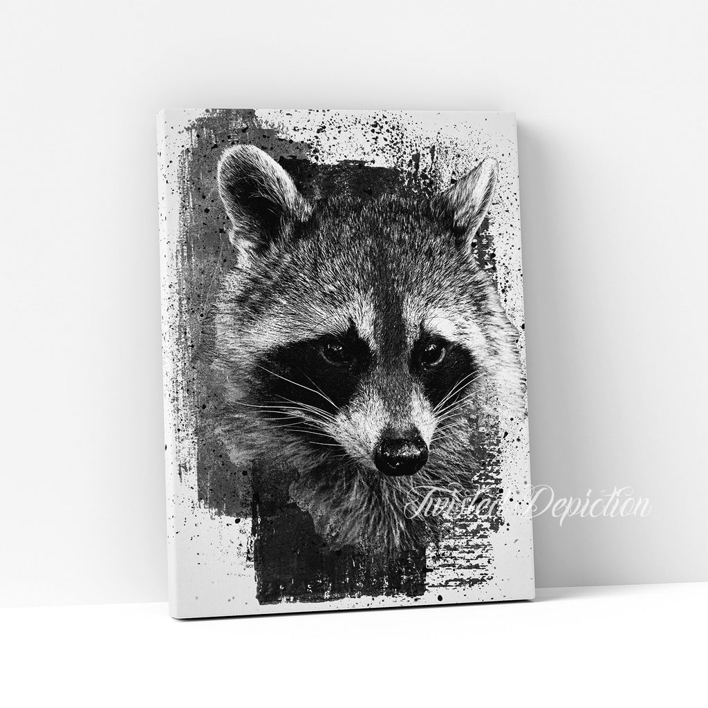 raccoon canvas painting
