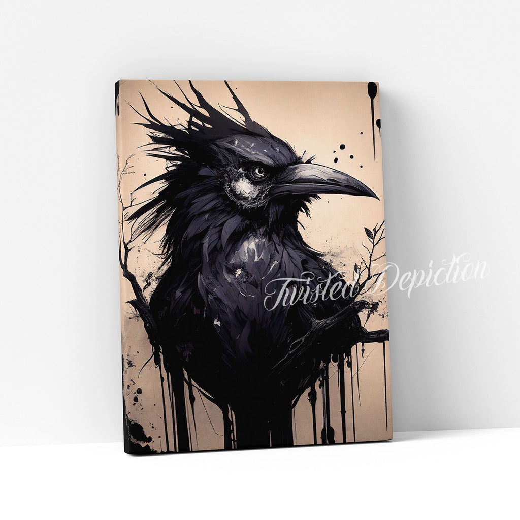 raven canvas art painting canada