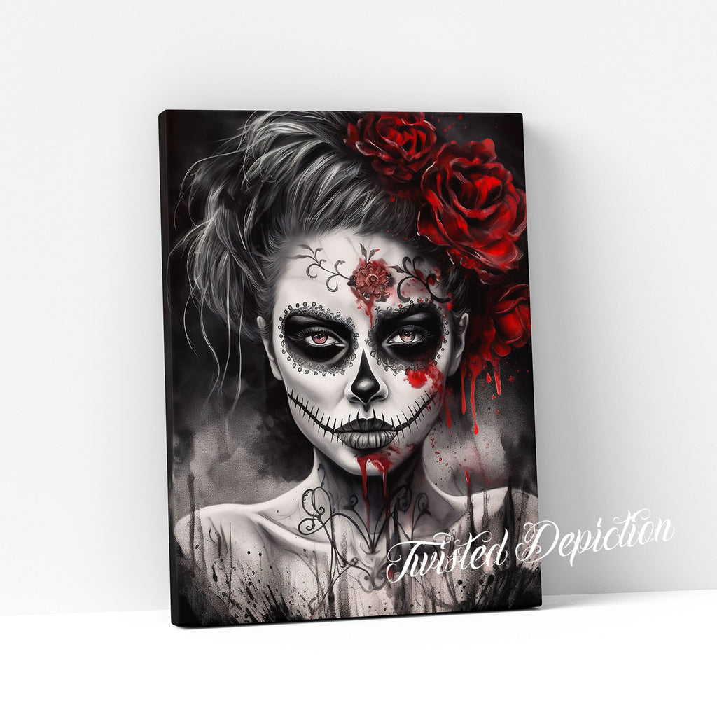 grunge gothic day of the dead wall art