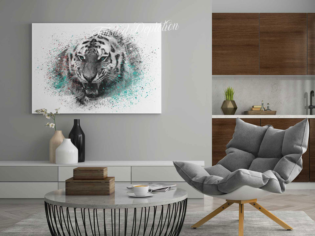 tiger splash painting art