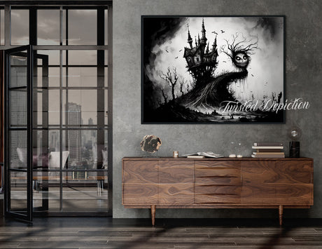 haunted treehouse landscape art